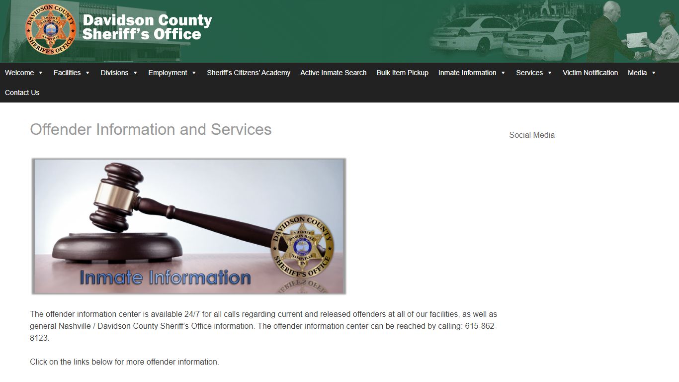 Offender Information and Services - Nashville, Tennessee